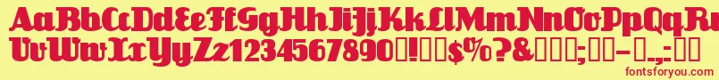 Flandersride Font – Red Fonts on Yellow Background