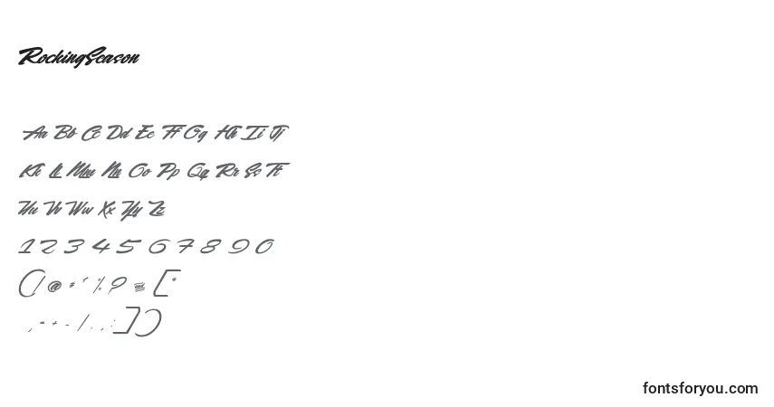 Schriftart RockingSeason – Alphabet, Zahlen, spezielle Symbole