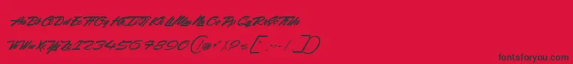 フォントRockingSeason – 赤い背景に黒い文字