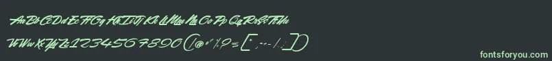 Шрифт RockingSeason – зелёные шрифты на чёрном фоне