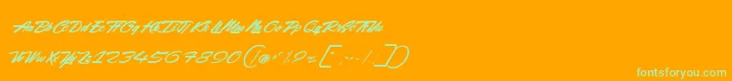 フォントRockingSeason – オレンジの背景に緑のフォント