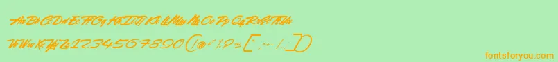 RockingSeason-Schriftart – Orangefarbene Schriften auf grünem Hintergrund