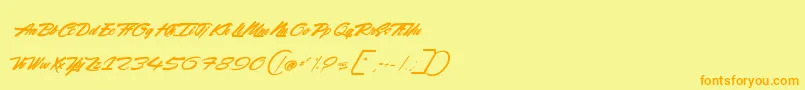 RockingSeason-Schriftart – Orangefarbene Schriften auf gelbem Hintergrund