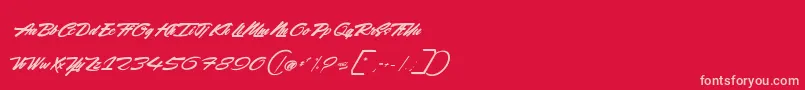 フォントRockingSeason – 赤い背景にピンクのフォント