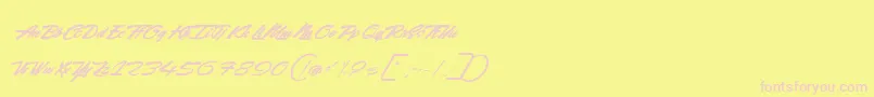 RockingSeason Font – Pink Fonts on Yellow Background