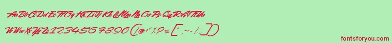 RockingSeason Font – Red Fonts on Green Background