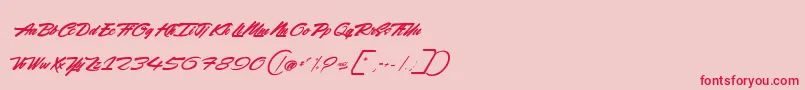 RockingSeason Font – Red Fonts on Pink Background