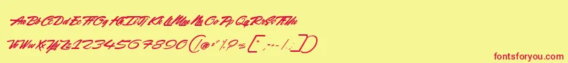 フォントRockingSeason – 赤い文字の黄色い背景