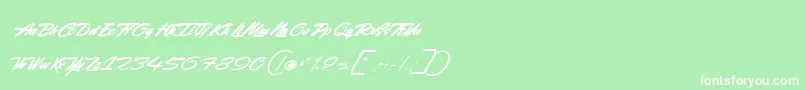 フォントRockingSeason – 緑の背景に白い文字