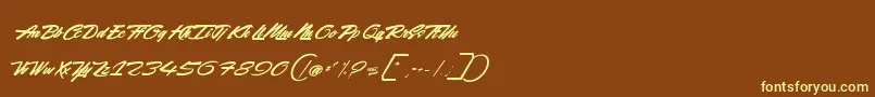 Шрифт RockingSeason – жёлтые шрифты на коричневом фоне