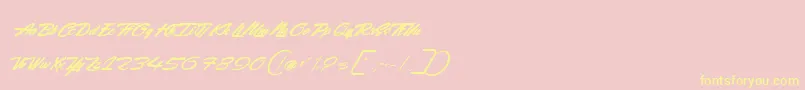 RockingSeason-Schriftart – Gelbe Schriften auf rosa Hintergrund