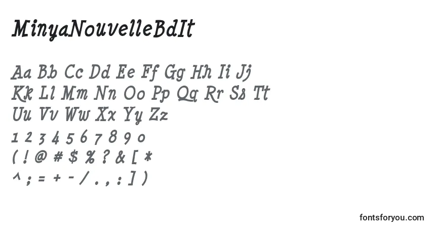 MinyaNouvelleBdIt-fontti – aakkoset, numerot, erikoismerkit