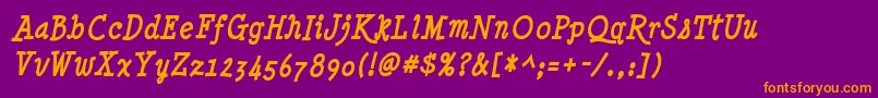 MinyaNouvelleBdIt Font – Orange Fonts on Purple Background