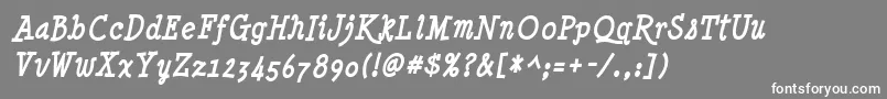 フォントMinyaNouvelleBdIt – 灰色の背景に白い文字