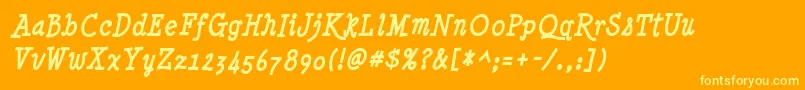 MinyaNouvelleBdIt Font – Yellow Fonts on Orange Background