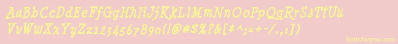 MinyaNouvelleBdIt Font – Yellow Fonts on Pink Background