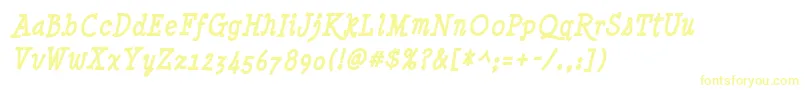 MinyaNouvelleBdIt Font – Yellow Fonts on White Background