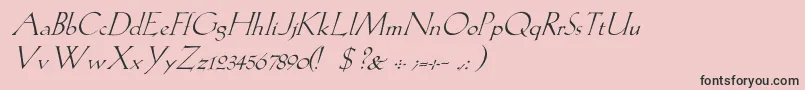 Fonte LilithItalic – fontes pretas em um fundo rosa