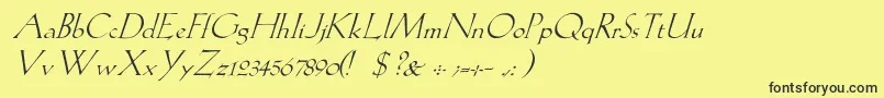 フォントLilithItalic – 黒い文字の黄色い背景