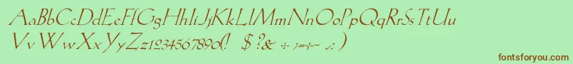 Шрифт LilithItalic – коричневые шрифты на зелёном фоне