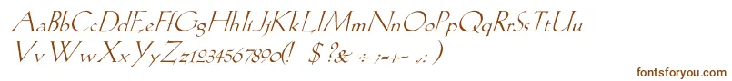 フォントLilithItalic – 茶色のフォント