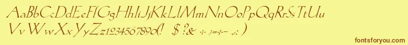 Шрифт LilithItalic – коричневые шрифты на жёлтом фоне