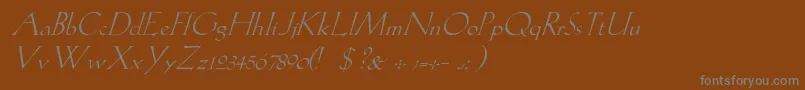 フォントLilithItalic – 茶色の背景に灰色の文字