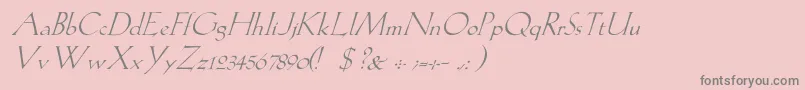 フォントLilithItalic – ピンクの背景に灰色の文字