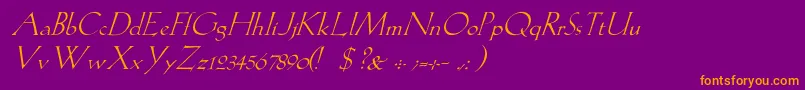 fuente LilithItalic – Fuentes Naranjas Sobre Fondo Morado