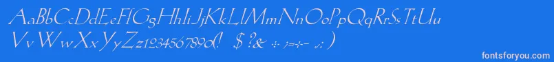 フォントLilithItalic – ピンクの文字、青い背景