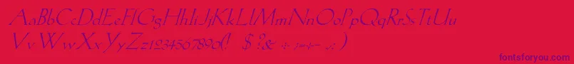 fuente LilithItalic – Fuentes Moradas Sobre Fondo Rojo