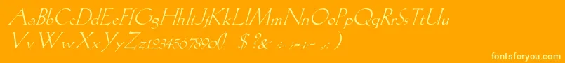 フォントLilithItalic – オレンジの背景に黄色の文字