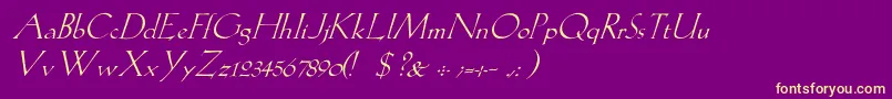 LilithItalic Font – Yellow Fonts on Purple Background