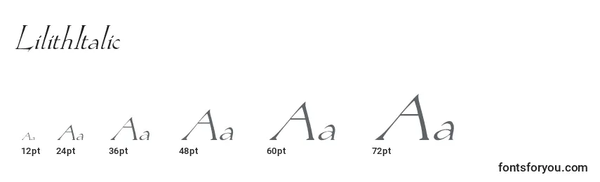 LilithItalic Font Sizes