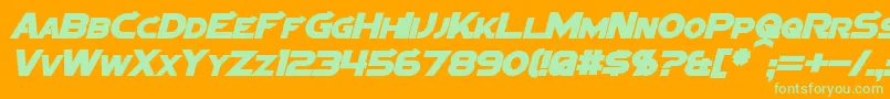 SigmaFiveBoldItalic Font – Green Fonts on Orange Background