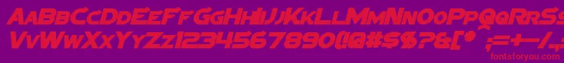 SigmaFiveBoldItalic Font – Red Fonts on Purple Background