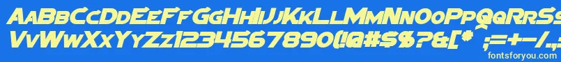 SigmaFiveBoldItalic Font – Yellow Fonts on Blue Background