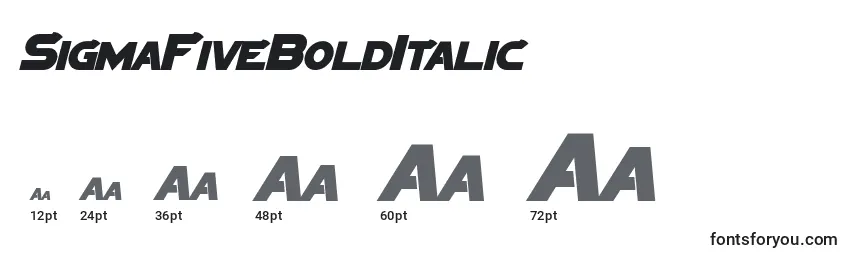 Размеры шрифта SigmaFiveBoldItalic