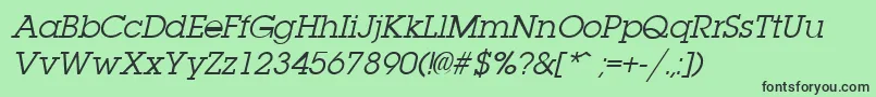 LaplandItalic Font – Black Fonts on Green Background