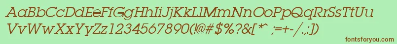 Czcionka LaplandItalic – brązowe czcionki na zielonym tle