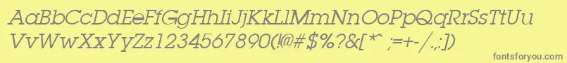 Fonte LaplandItalic – fontes cinzas em um fundo amarelo