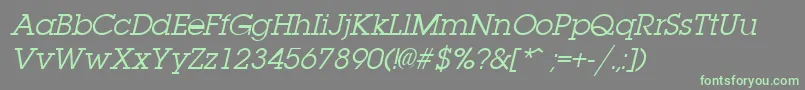 Czcionka LaplandItalic – zielone czcionki na szarym tle