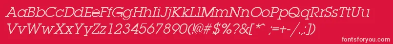 Шрифт LaplandItalic – розовые шрифты на красном фоне