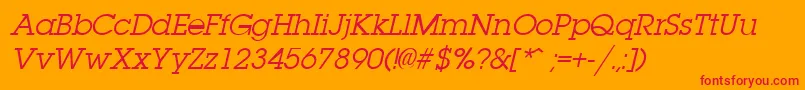 フォントLaplandItalic – オレンジの背景に赤い文字