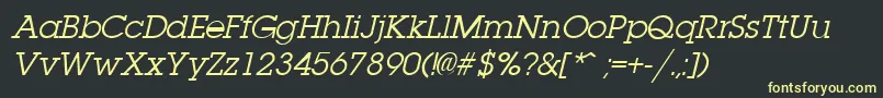 フォントLaplandItalic – 黒い背景に黄色の文字