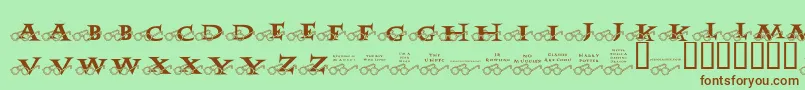 JlrHarrysGlasses Font – Brown Fonts on Green Background