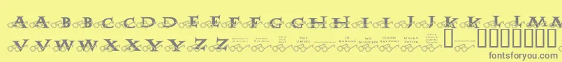 JlrHarrysGlasses Font – Gray Fonts on Yellow Background