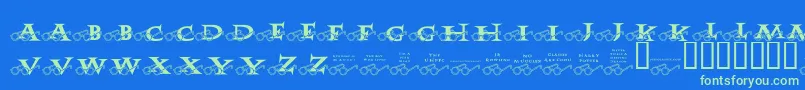 JlrHarrysGlasses Font – Green Fonts on Blue Background