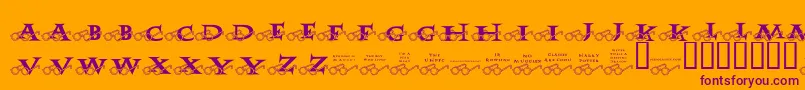 JlrHarrysGlasses Font – Purple Fonts on Orange Background