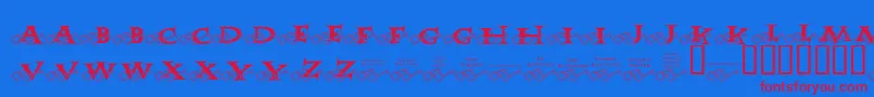 JlrHarrysGlasses Font – Red Fonts on Blue Background